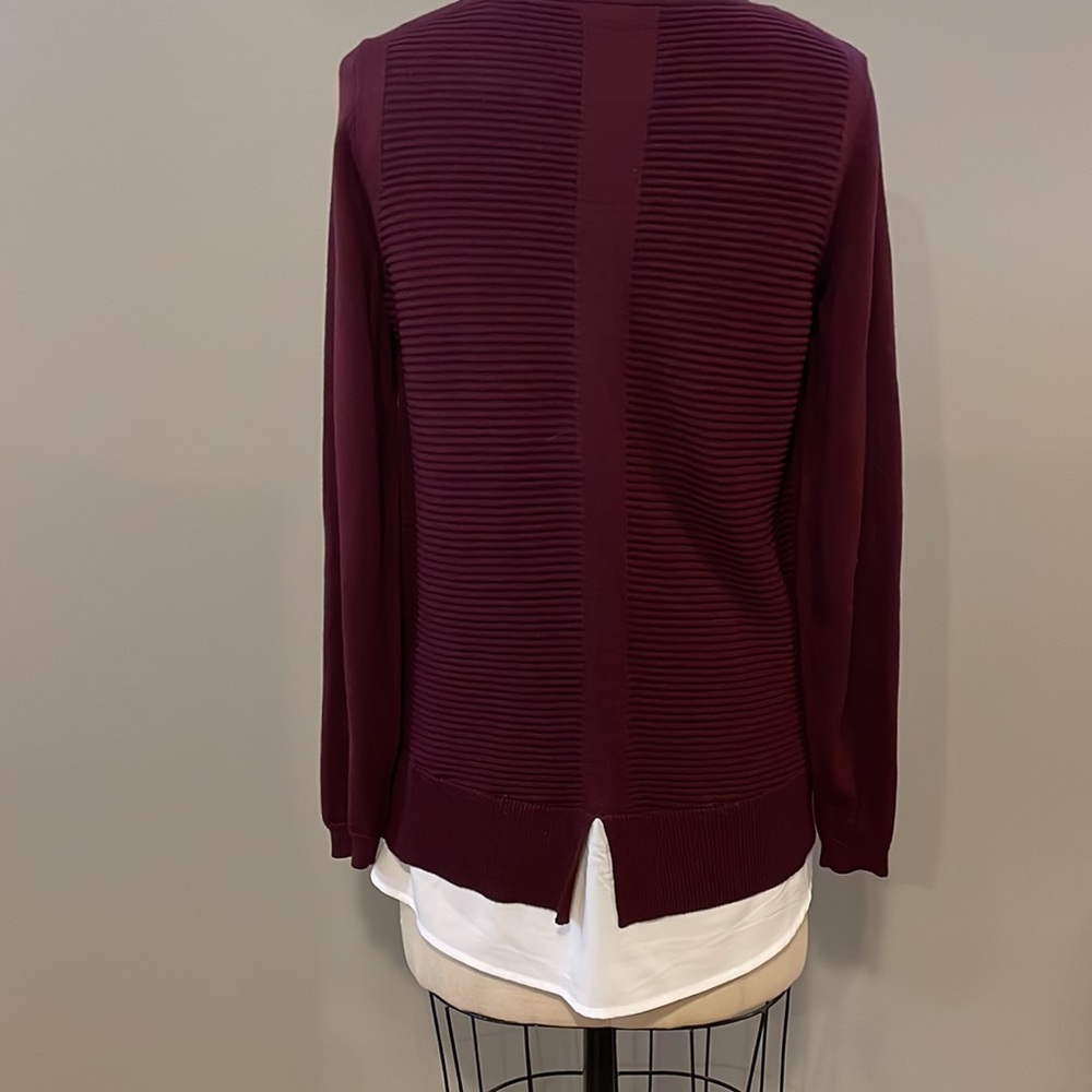 Hilary Radley lightweight ribbed maroon sweater - Picture 4 of 6
